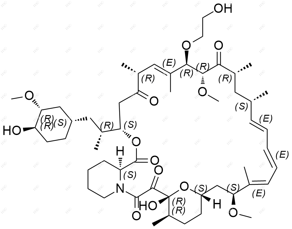 依维莫司杂质9-O-Hydroxyethyl sirolimus（009-96）结构式