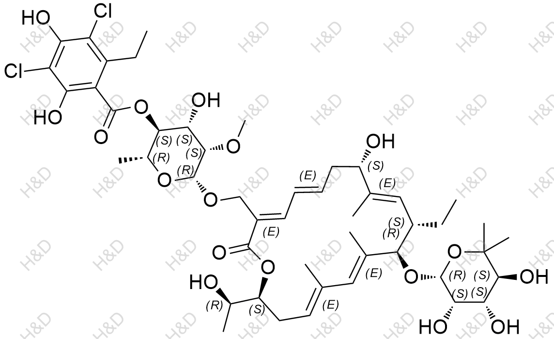 非达霉素代谢物OP-1118结构式
