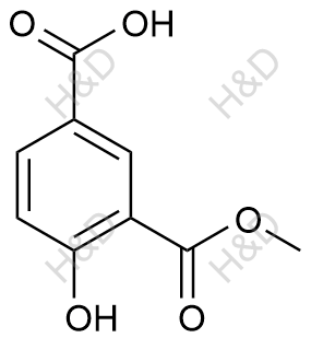 4-羟基-3-(甲氧羰基)苯甲酸结构式