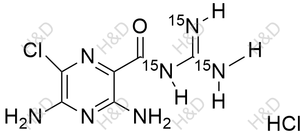 阿米洛利-15N3(盐酸盐)结构式