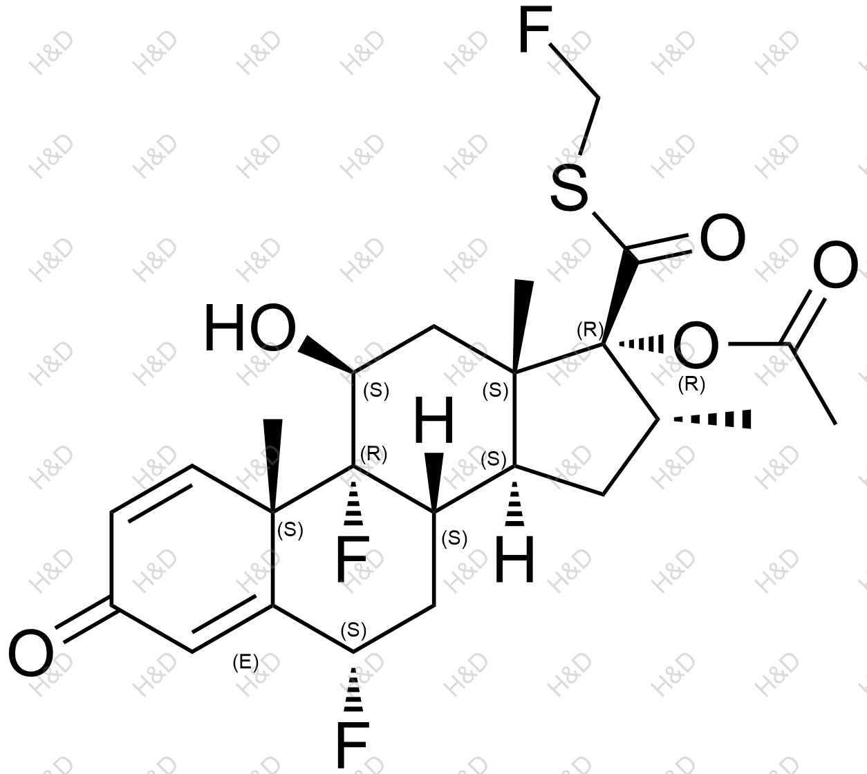 糠酸氟替卡松EP杂质B结构式