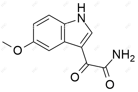 2-(5-甲氧基-1H-吲哚-3-基)-2-氧代乙酰胺结构式