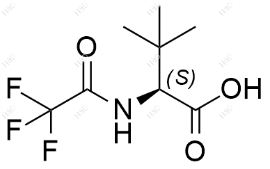 (S)-3,3-二甲基-2-(2,2,2-三氟乙酰胺基)丁酸结构式