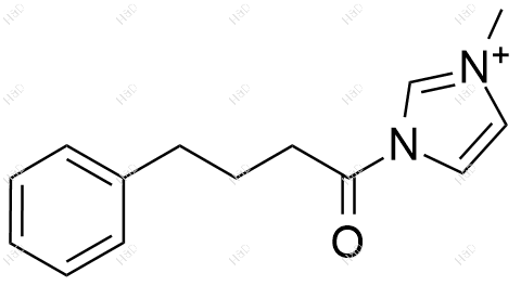 3-甲基-1-(4-苯基丁酰基)-1H-咪唑-3-鎓化学结构式
