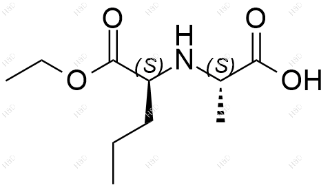 N-[(S)-乙氧羰基-1-丁基]-(S)-丙氨酸化学结构式