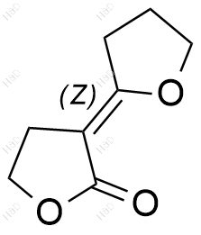 (Z)-4,4',5,5'-四氢-2'H,3H-[2,3'-双呋喃烯]-2'-酮结构式